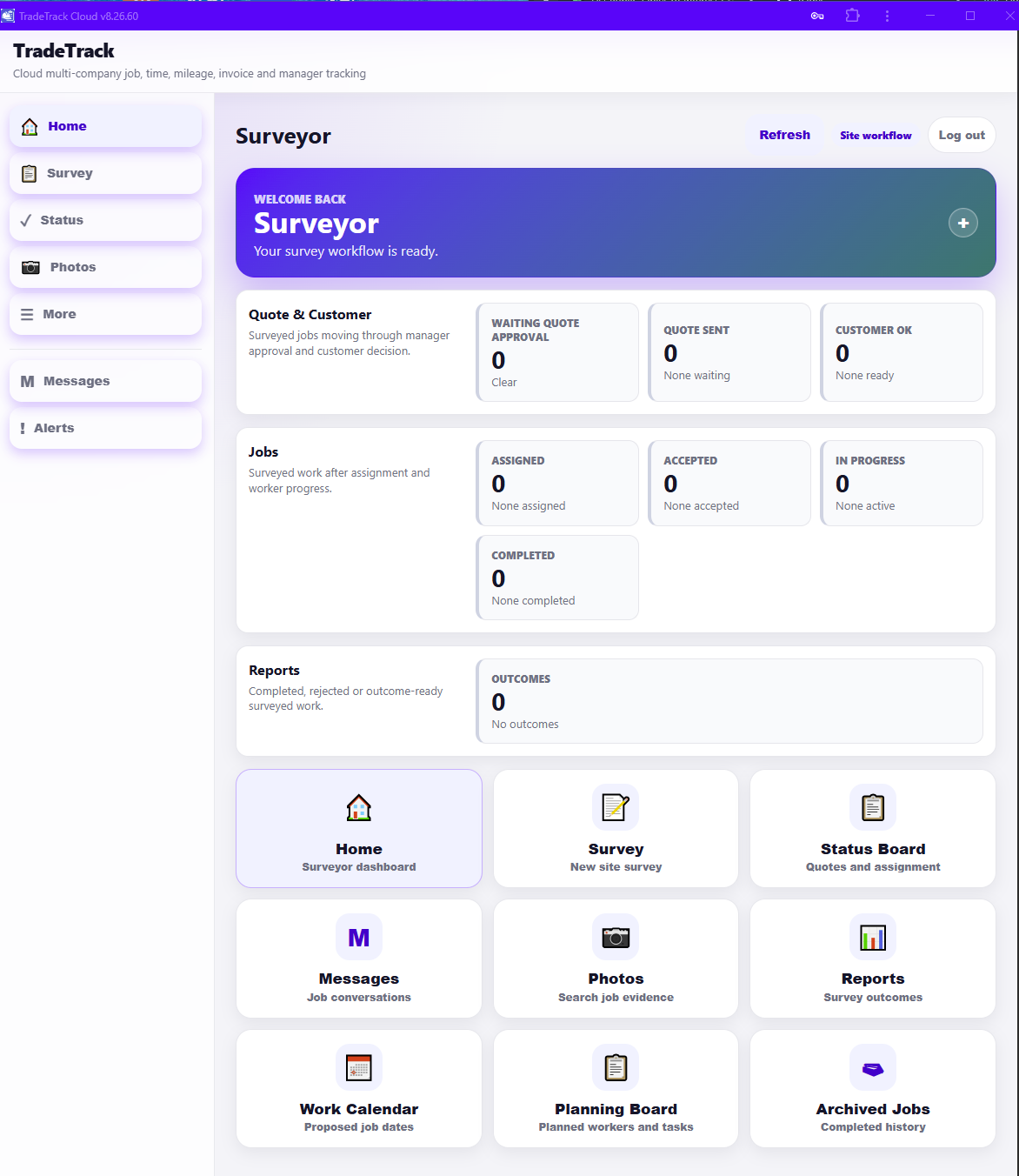 Surveyor Main Page